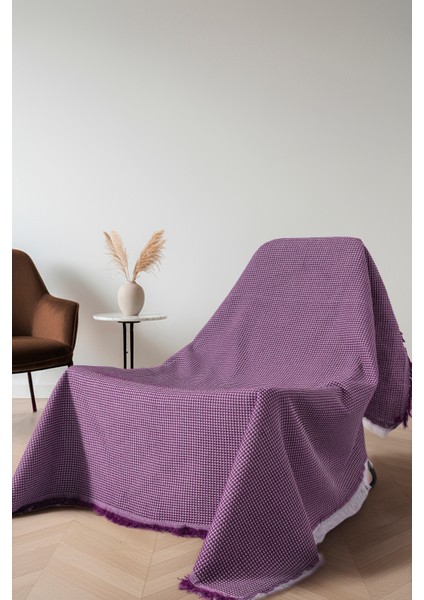 Pamuklu Koltuk Şalı 170X170 cm – Saçaklı Tv Battaniyesi & Tekli Koltuk Örtüsü