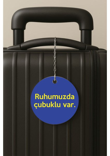 Çubuklu Ruhu Desenli Uv Baskılı Pleksi Bavul Etiketi Seyahat Tatil Valiz Etiketi