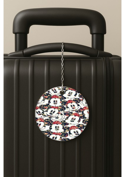 Mouse Carma Desenli Uv Baskılı Pleksi Bavul Etiketi Seyahat Tatil Valiz Etiketi