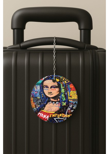 Monapopart Desenli Uv Baskılı Pleksi Bavul Etiketi Seyahat Tatil Valiz Etiketi