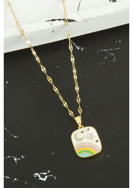 Ay Yıldız Lüks Çelik Tarot Kolye