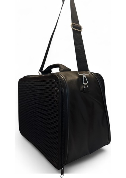 Cemgizay Kedi ve Köpek Taşıma Çantası Omuz Askılı Kabin Boy Siyah