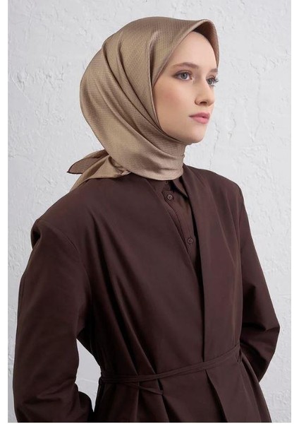 2025 Desenli Saf Ipek Twill Eşarp 9415-02
