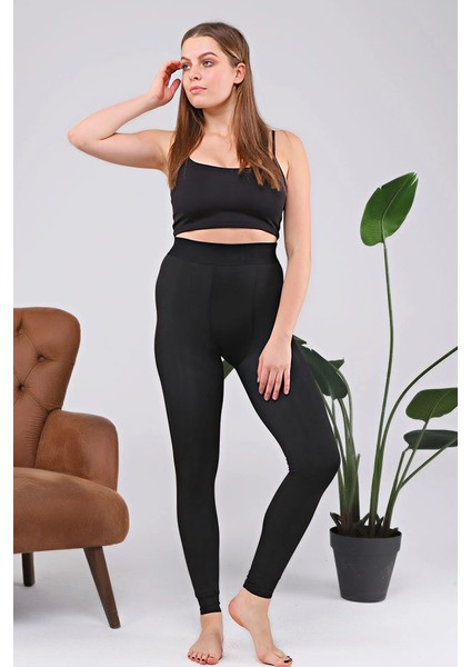 Siyah Bayan Peluş Tayt