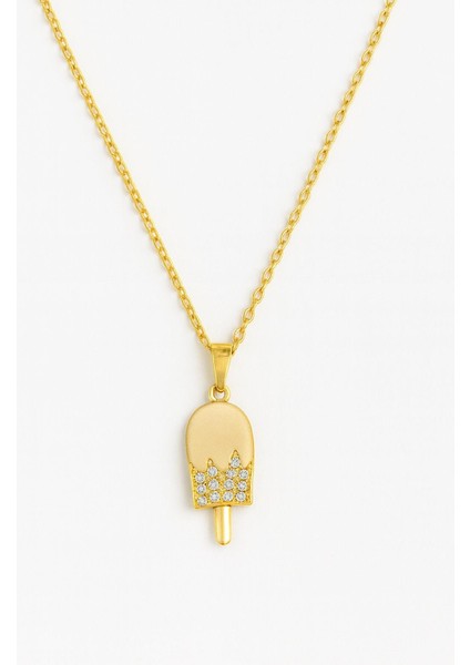 Beyaz Taşlı Dondurma Çelik Kolye fiyatları