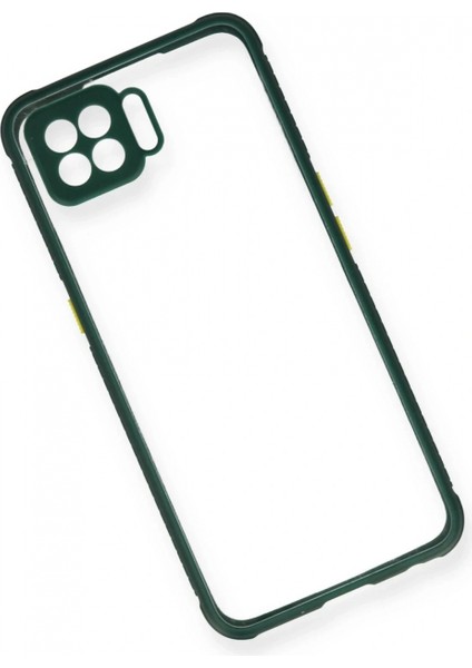 Oppo Reno 4 Lite Kılıf Miami Şeffaf Silikon - Koyu Yeşil modelleri