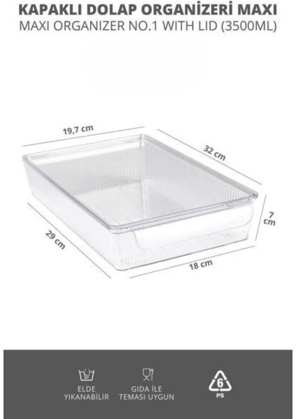 Kapaklı Şeffaf Buzdolabı Organizeri ve Saklama Kabı 3500ML modelleri