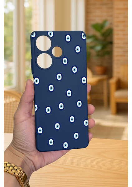 Infinix Hot 30 - Nazar Boncuk Desenli Silikon Darbe Emici Klasik Korumalı Rubber Kılıf fiyatları