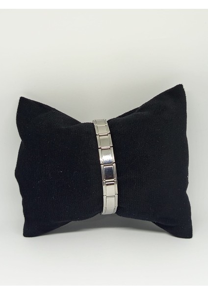 Modüler Bakla Tasarım Çelik Bileklik Gümüş Renk