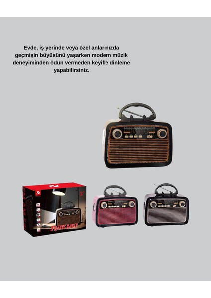 Bluetooth’lu LED Işıklı Nostaljik Müzik Kutusu – Ahşap Dokulu Vintage Tasarım ve Yüksek Ses Kalitesi fırsatları