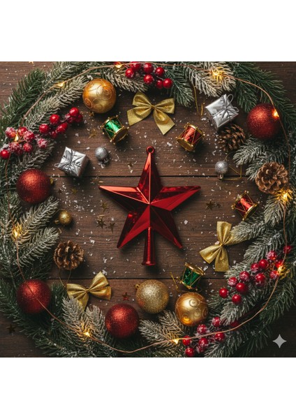 Yılbaşı Ağacı Tepe Süsü Kırmızı 10 cm fiyatları