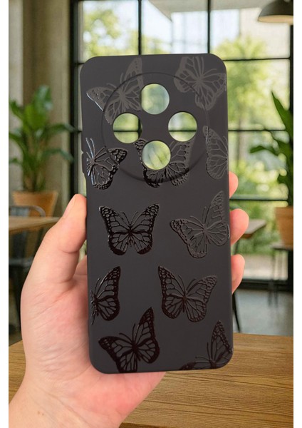 Redmi 14C -Siyah Kelebek Desenli Silikon Darbe Emici Klasik Korumalı Rubber Kılıf fiyatları