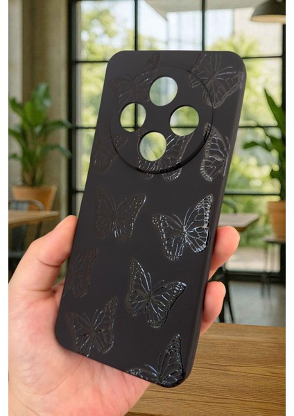 Redmi 14C -Siyah Kelebek Desenli Silikon Darbe Emici Klasik Korumalı Rubber Kılıf fırsatları