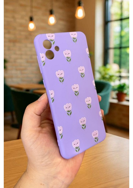 Samsung Galaxy A04 - Mini Lale Desenli Silikon Darbe Emici Klasik Korumalı Rubber Kılıf modelleri