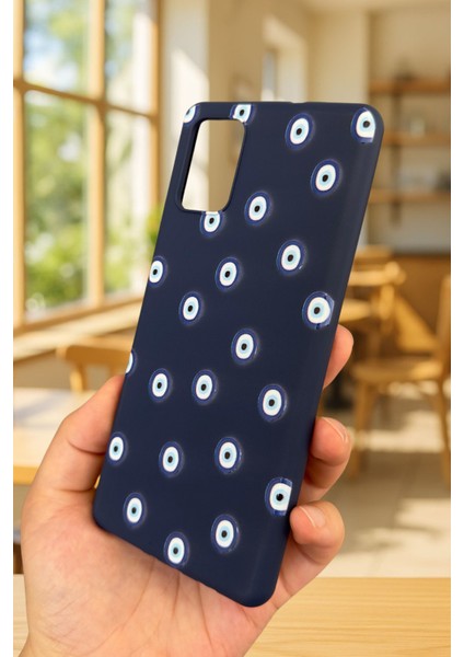 Samsung Galaxy A71 Uyumlu Nazar Boncuk Desenli Silikon Darbe Emici Klasik Korumalı Rubber Kılıf modelleri