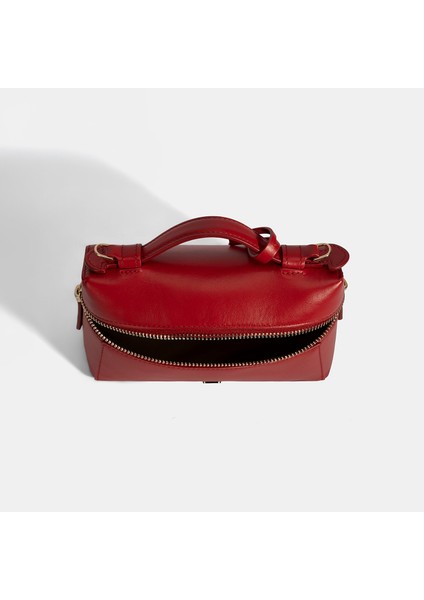 Kadın Kırmızı Omuz Askılı Deri El Çantası