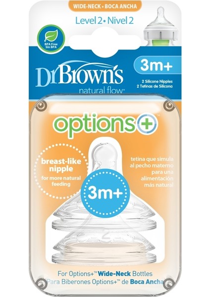 Dr.browns Geniş Ağız 2.evre 2li Silikon Biberon Emziği