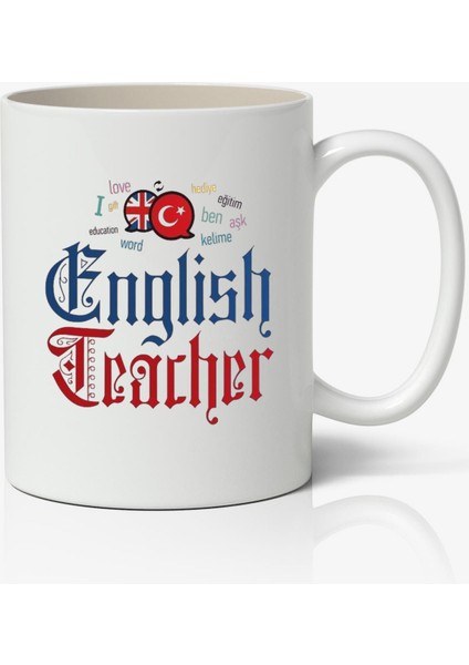 Kişiye Özel Ingilizce Öğretmeni Temalı Beyaz Kupa - Öğretmenler Günü