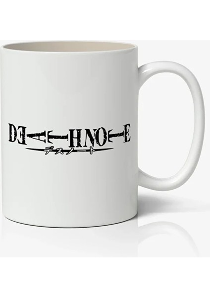 Death Note Logolu Anime Temalı Beyaz Kupa Bardak Sevgiliye Arkadaşa Hediye