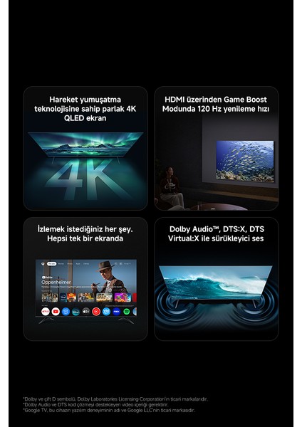 A Pro 65 2026 - 4K Ultra HD Google Smart Uydu Alıcılı QLED TV