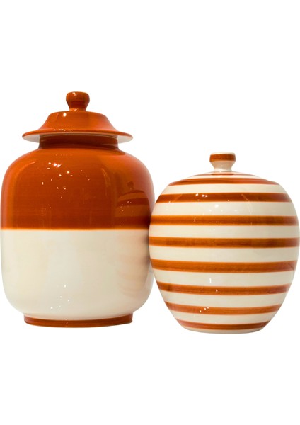 Turuncu Çizgili Mini Seramik Küp modelleri
