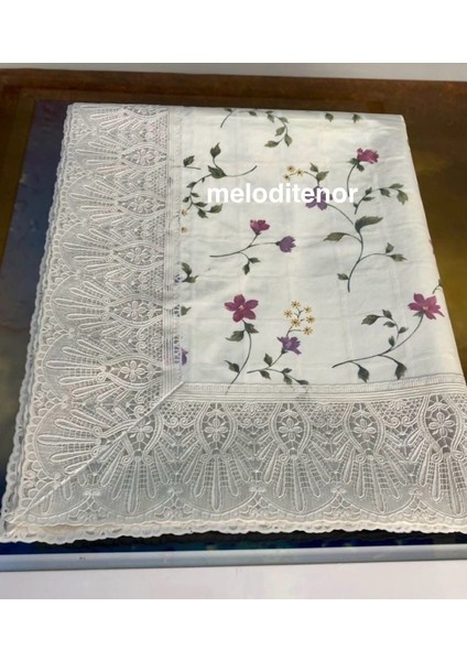 Meiwa Astarlı Lüks Dantelli Küçük Çiçekli Pvc Dikdörtgen Muşamba Masa Örtüsü fırsatları
