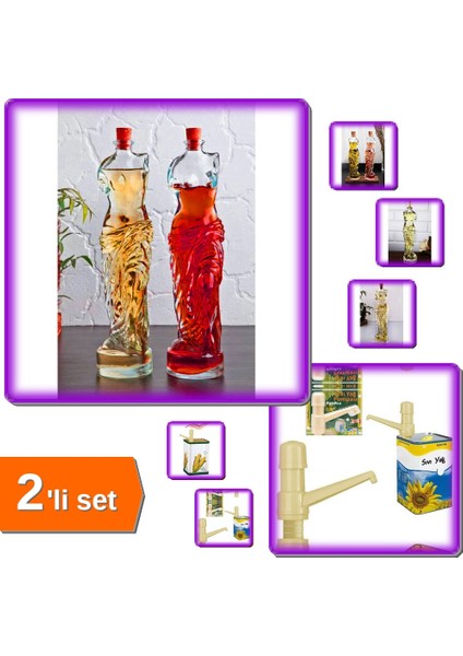Venüs Kadın Figürlü Yağdanlık Sirkelik 2 Adet + Sıvı Yağ Pompası – Şık Mutfak Yağğlık Takımı 9FT3XQ