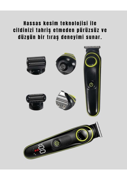 bulurum uzun pil ömürlü led göstergeli erkek bakım seti 5in1 saç sakal tıraş makinesi modelleri