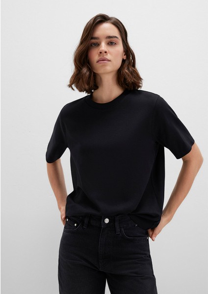 Siyah Basic Interlok Tişört 1613820-900 modelleri