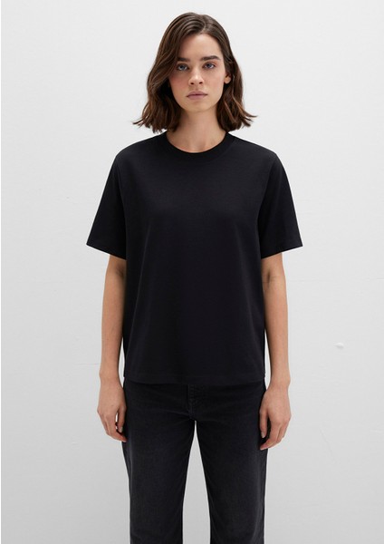 Siyah Basic Interlok Tişört 1613820-900 fırsatları