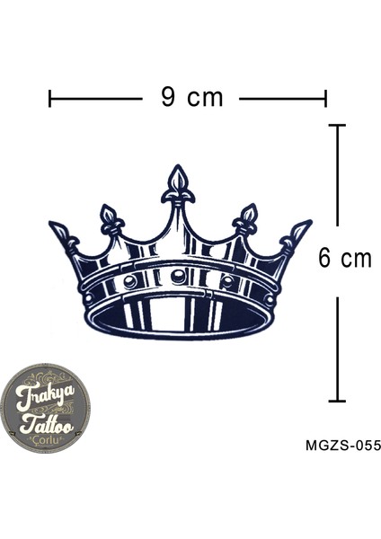 Yarı Kalıcı Dövme Kral Tacı Geçici Dövme