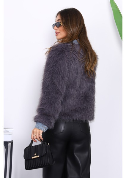 Füme Kot Detaylı Cepli Kürk Ceket fırsatları