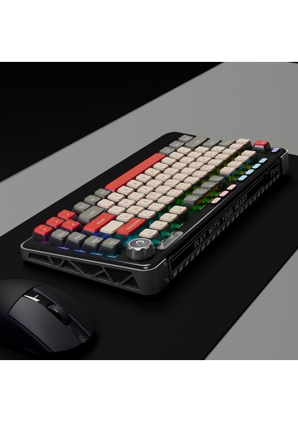 Eira Transparan Hot Swap 2.4G + BT Wireless RGB Gasket Oil Switch Türkçe Q Pudding PBT Keycaps Mekanik Klavye