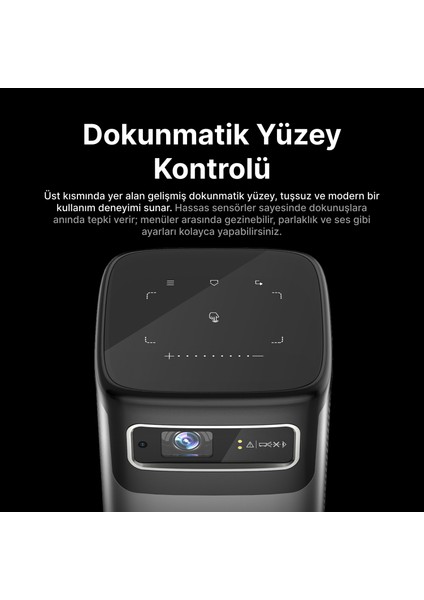 PJ-DLP21 Gri 8000MAH Oto Odaklamalı 960*540 4K Destekli 5400 Lümen Android 9.0 Dlp Projeksiyon indirimleri