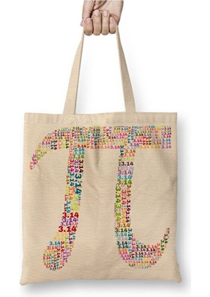 Pi Sayisi Matematik Öğretmen Hediye Bez Çanta Uzun Saplı Alışveriş Çantası Plaj Çantası