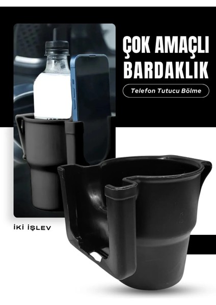 Araç Içi Bardaklık Telefon Tutucu Bölmeli Pratik Oto Bardaklık