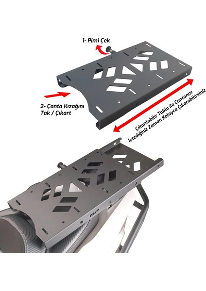 Honda Dio 2021-2025 Uyumlu Pratik Tak-Çıkar Kızaklı Arka Çanta Demiri Siyah fiyatları