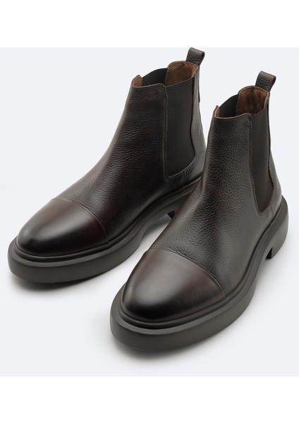 Erkek Kahverengi %100 Deri Esnek Taban Chelsea Bot A42Y8016