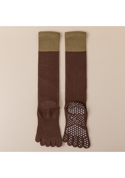 Düz Renk Yoga Çorabı, Profesyonel Kaymaz Spor Beş Parmaklı Çorap, Orta Boy Zemin Atesi Için Sonbahar-Kış Parmaklı Orta Boy Çorap (Yurt Dışından)