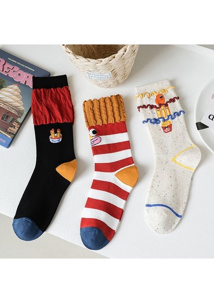 Pamuklu Orta Boy Patik Patates Kızartması Sevimli Karikatür Çirkin Sevimli Çorap (Yurt Dışından) fiyatları