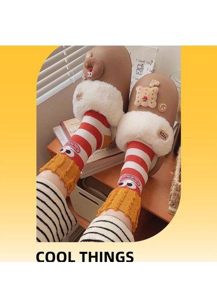 Pamuklu Orta Boy Patik Patates Kızartması Sevimli Karikatür Çirkin Sevimli Çorap (Yurt Dışından) indirimleri