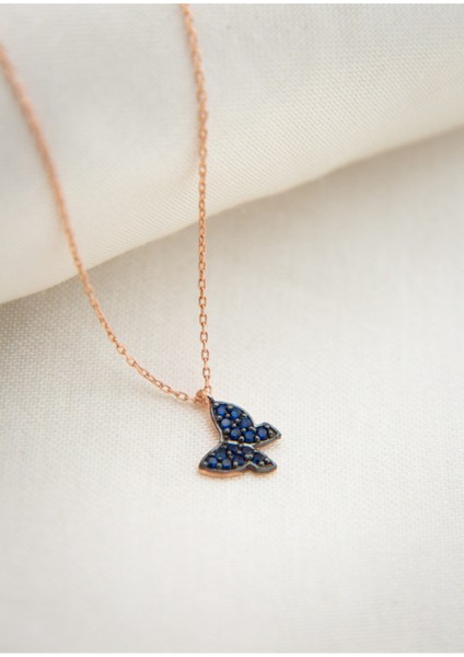 925 Ayar Papatya Silver Doğum Taşlı Mini Kelebek Kolye.kişiye Özel Kelebek Kolye.rose.gold.rodaj