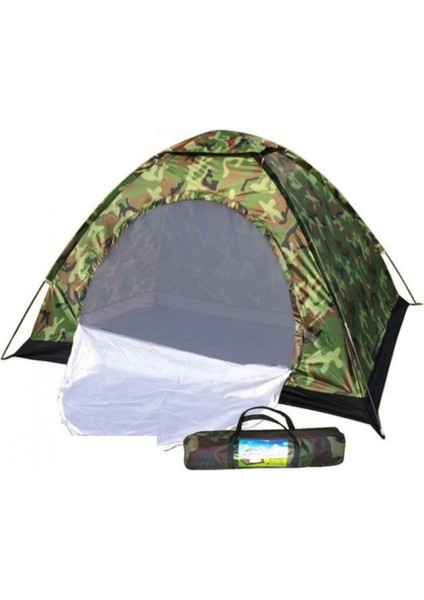 4 Kişilik Kamuflaj Desenli Kolay Kurulumlu Kamp Çadırı