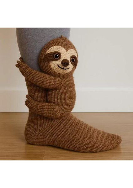 Hayvan Karikatür Çorapları Noel Yer Çorapları Isıtmalı Eğlenceli Çoraplar Tembel Oyuncak Peluş Oyuncak Çorapları (Yurt Dışından) fırsatları