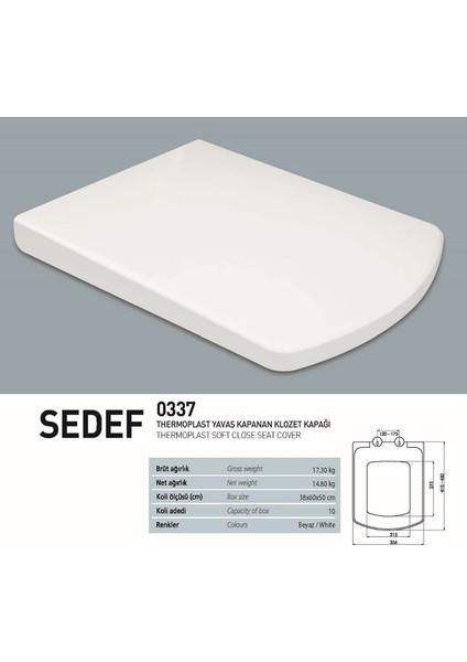 Plaza Beyaz Kanallı Asma Klozet PLZ1710, Nkp Sedef Yavaş Kapak