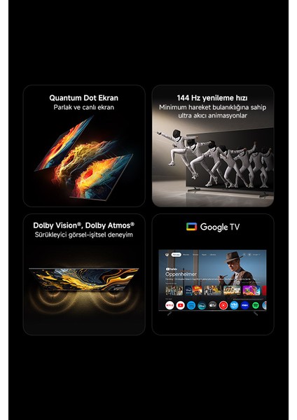 Max 85 2025 - 4K Ultra HD Google Smart Uydu Alıcılı QLED TV