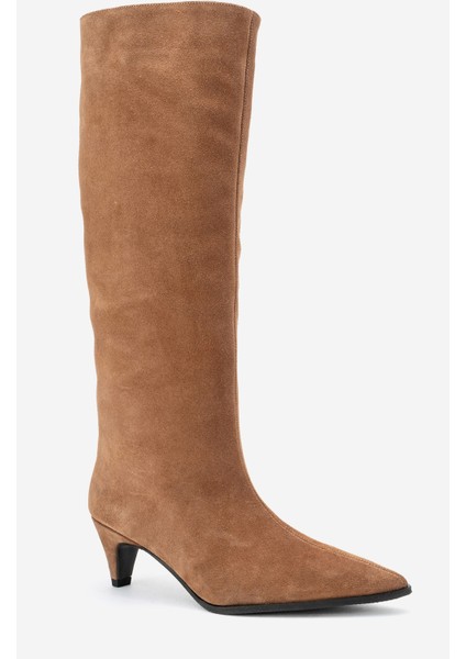 Sıora Toprak Süet Hakiki Deri Kadın Kısa Topuklu Çizme modelleri