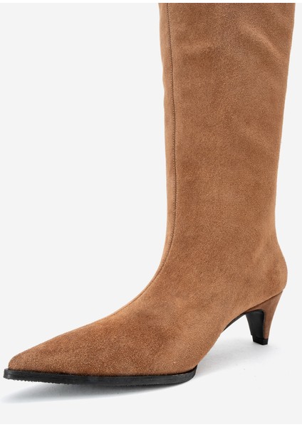 Sıora Toprak Süet Hakiki Deri Kadın Kısa Topuklu Çizme indirimleri