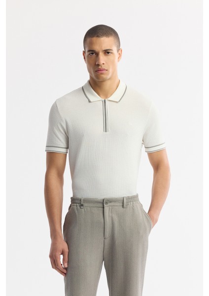 Erkek Gri Yan Cepli Beli Lastikli Bi-Stretch Comfort Slim Fit Pantolon A51Y3211