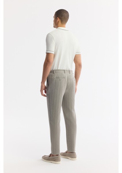 Erkek Gri Yan Cepli Beli Lastikli Bi-Stretch Comfort Slim Fit Pantolon A51Y3211